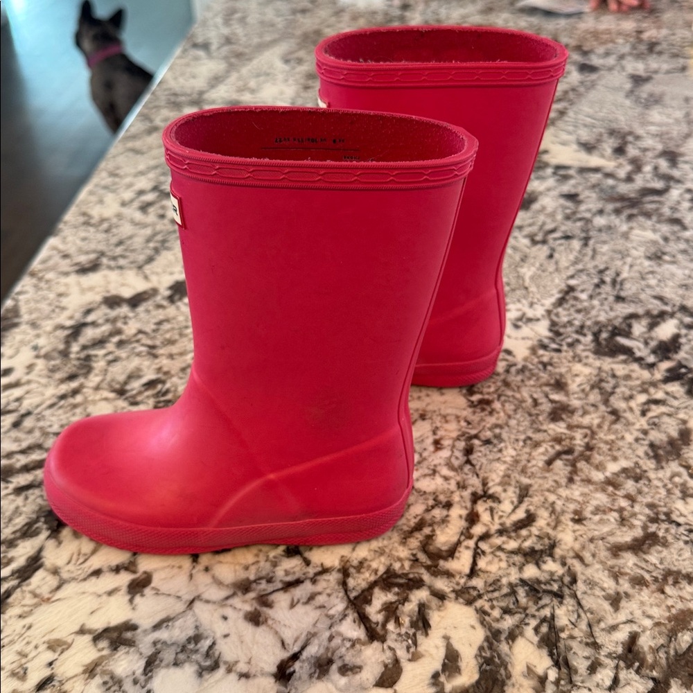 Hot Pink Kids Hunter Rain boots Size US 10 - Picture 3 of 8
